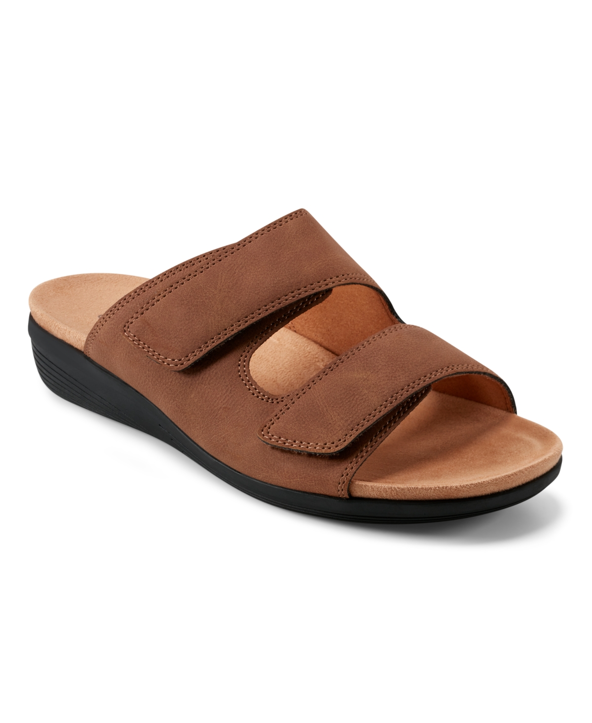 EASY SPIRIT WOMEN'S BOWEN DOUBLE BAND LOW WEDGE SANDALS 