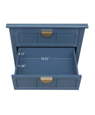 2 Pc. Modern Upholstered 3-Tier Storage Nightstand Side Table