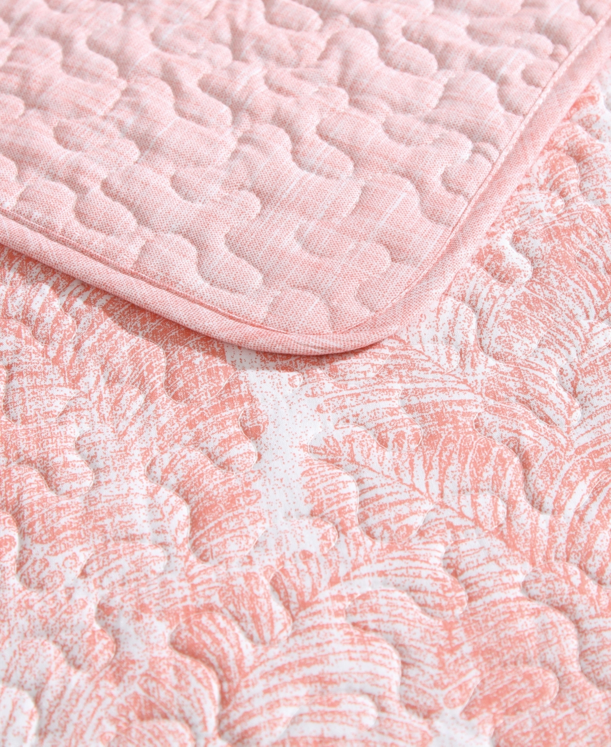 Tommy Bahama Home Distressed Water Leaves 3-pc. Quilt Set, King In Bright Coral