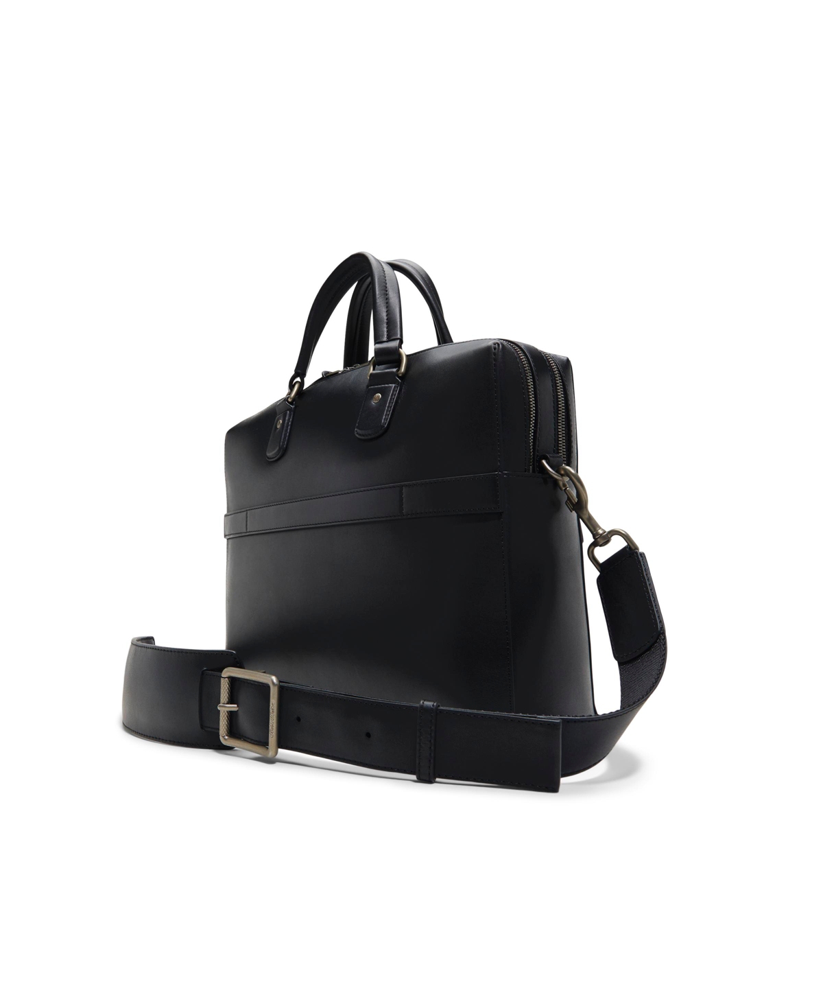 Brooks Brothers Santa Fe Zipper Briefcase In Black