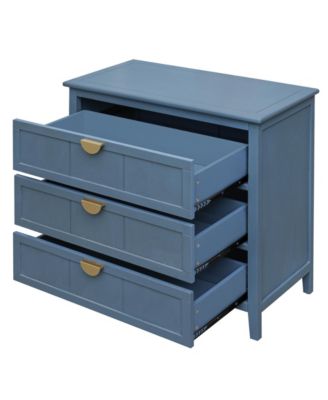 3 Drawer Cabinet Storage Cabinet with Drawers Modern Sideboard Buffet Cabinet Entryway Cabinet for Living Room Dressers Chest of Drawers, Blue