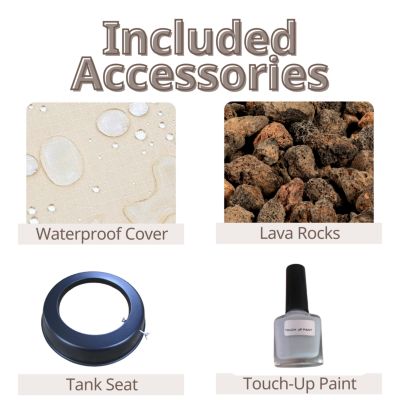 Streamdale Propane Fire Pit Table, 20-inch, Round Graphite Base, Cover, Lava Rocks