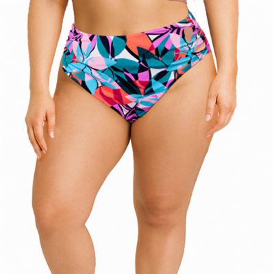 Women's Side Shirred High Waist Swim Brief