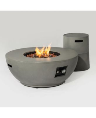 Streamdale Steel Propane Fire Bowl Outdoor Round Propane Fire Pit with Tank Holder
