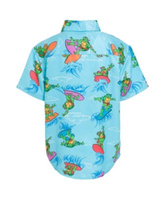 Toddler Boys Leonardo Michelangelo Raphael Hawaiian Button Down Shirt to