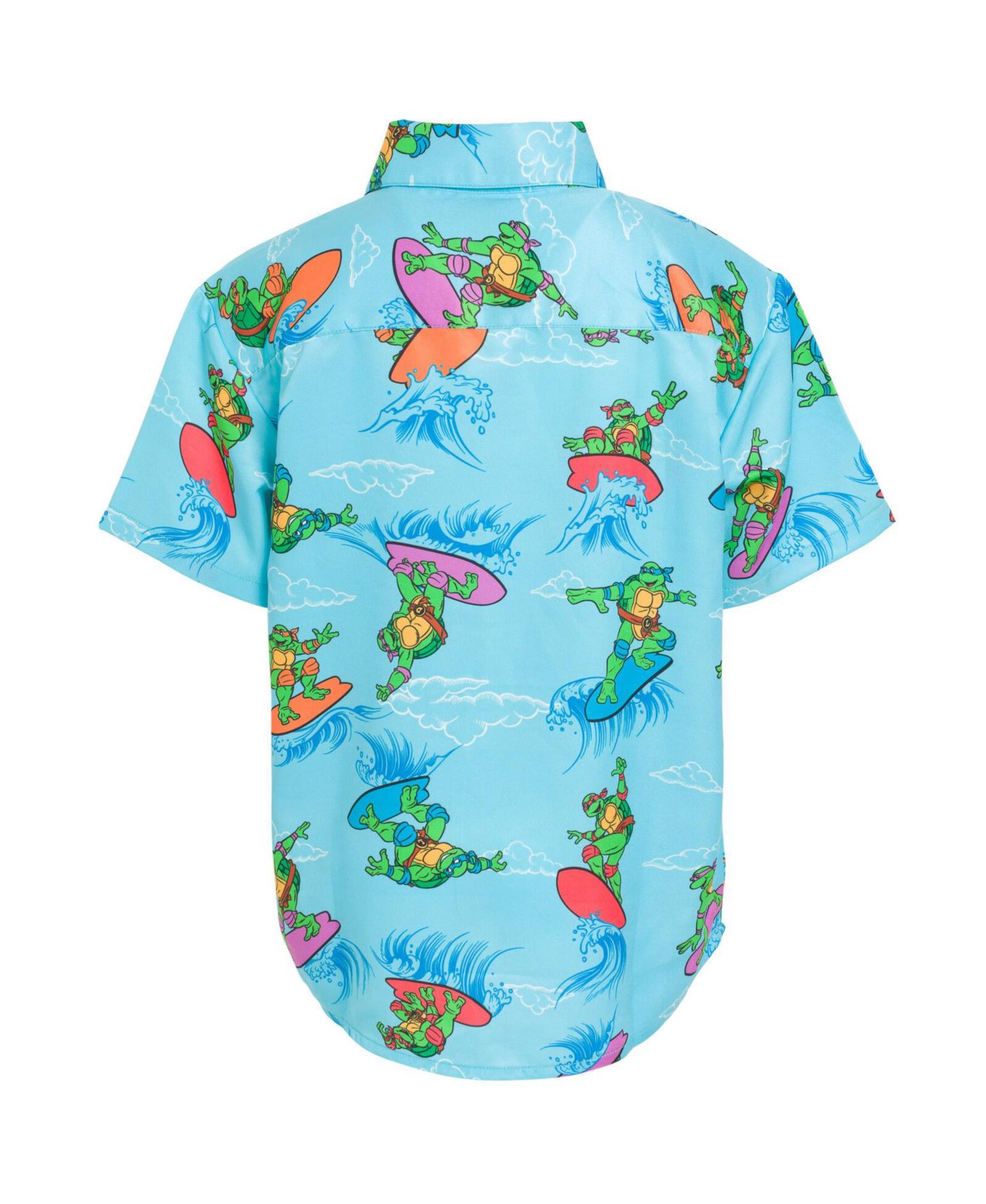 Рубашка Teenage Mutant Ninja Turtles Leonardo Michelangelo Raphael Hawaiian Button Down Shirt to для мальчиков-малышей, цвет: Синий — фото 4
