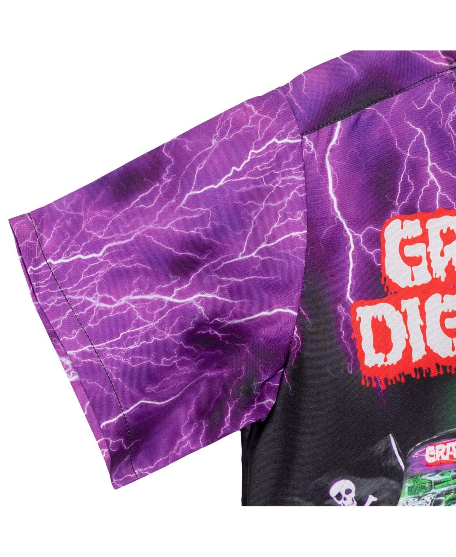 Boys Grave Digger Hawaiian Button Down Dress Shirt