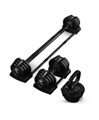 3-in-1 Multifunctional Home Gym Workout Dumbbell Set Equipment, Black