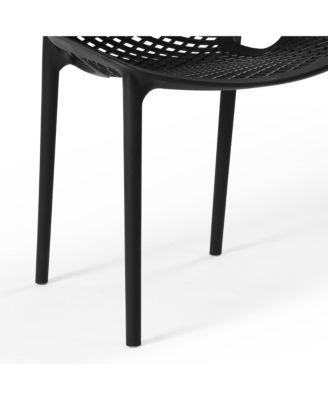 Outdoor Stackable Modern Plastic Dining Chairs (Set of 2)
