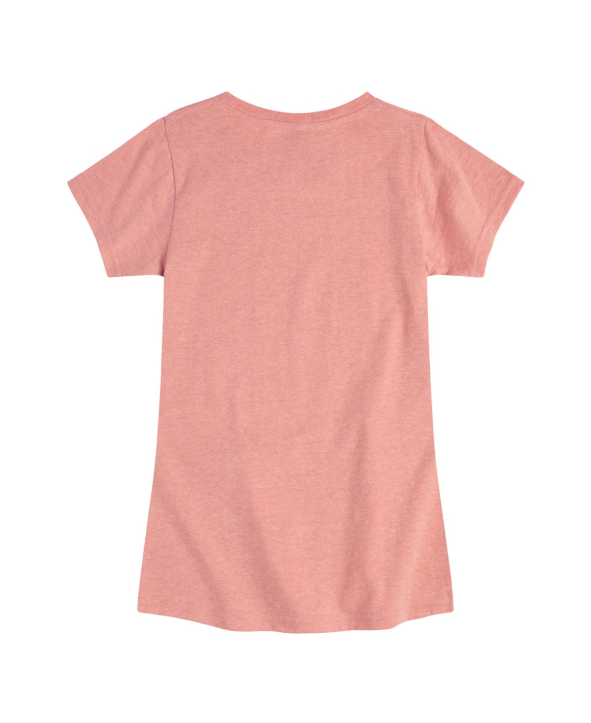 Shop Peanuts Big Girls Snoopy Rainbow Heart Graphic Short Sleeve T-shirt In Pink