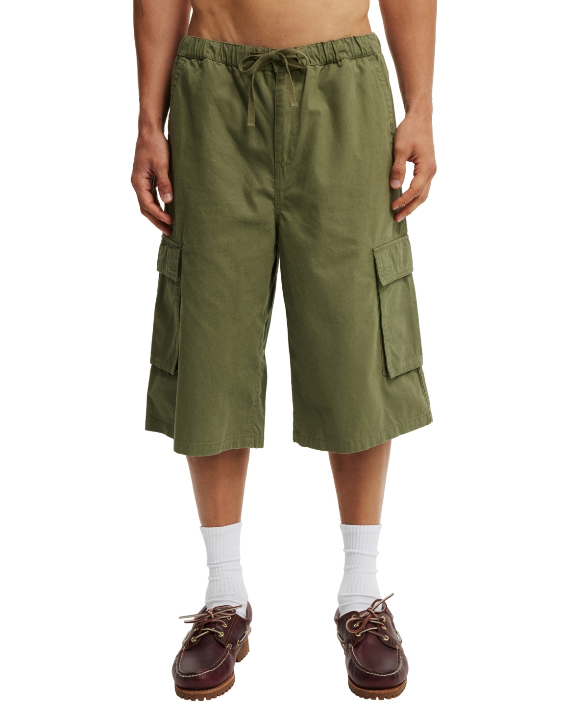 Shop Cotton On Men's Super Baggy Cargo Shorts In Military