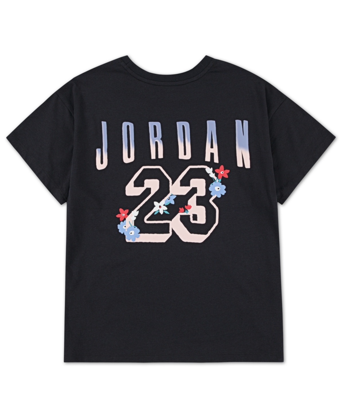 Shop Jordan Big Girls Summer Bloom Oversized T-shirt In Off Noir