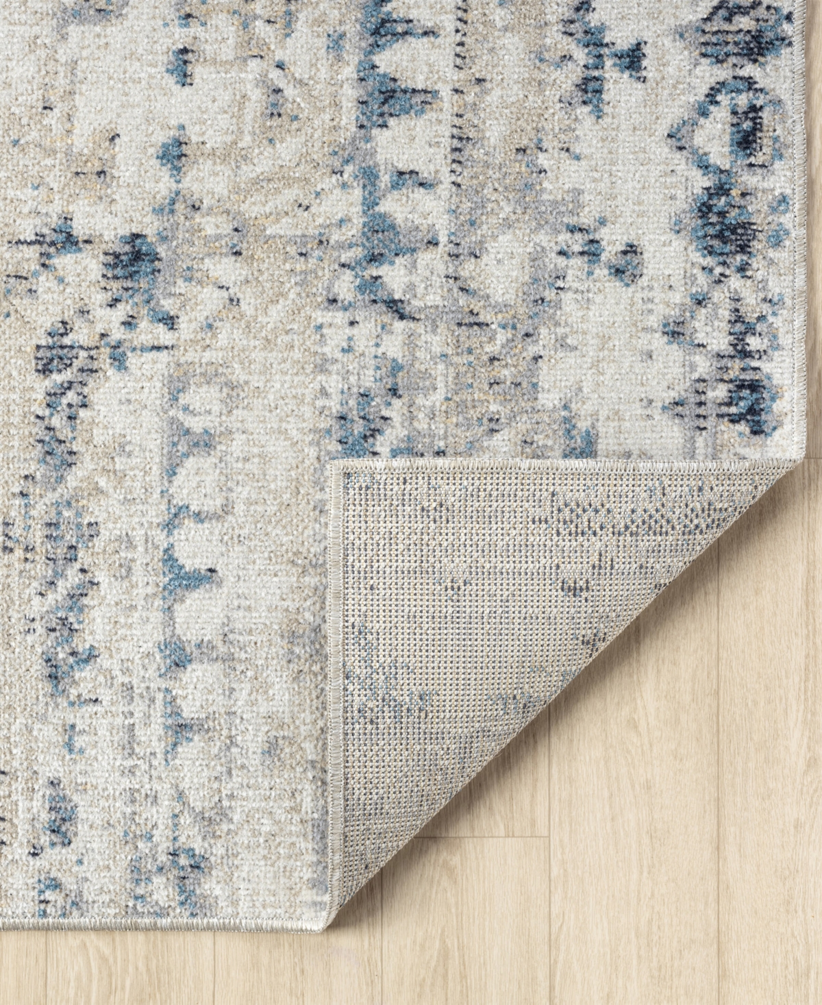 Lr Home Lainey Washable Lan-272 2'x8' Runner Area Rug In Ivory,blue