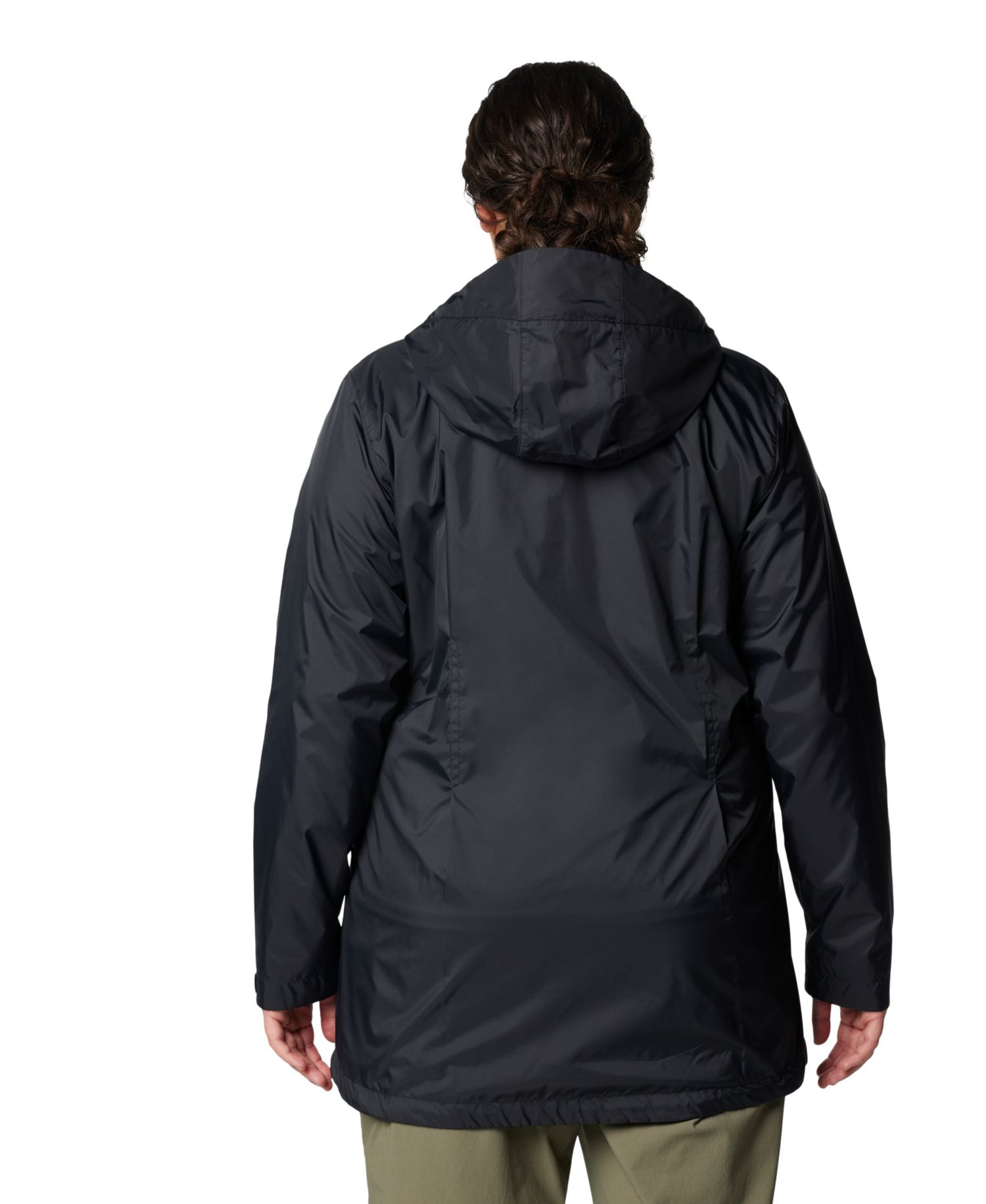 Plus Size Switchback Lined Long Zipper Jacket