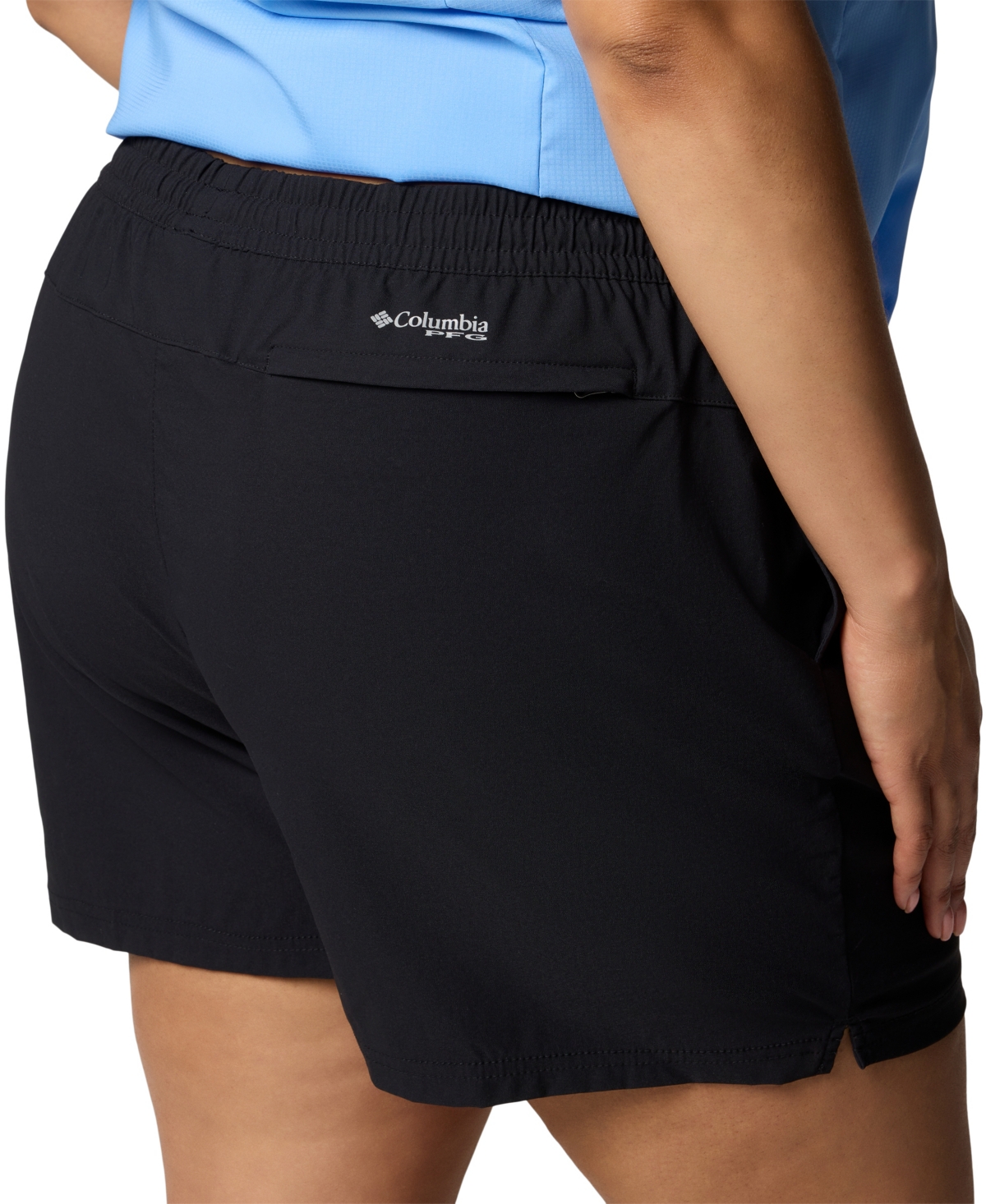 Shop Columbia Plus Size Rugged Water Comfort Stretch Shorts In Black