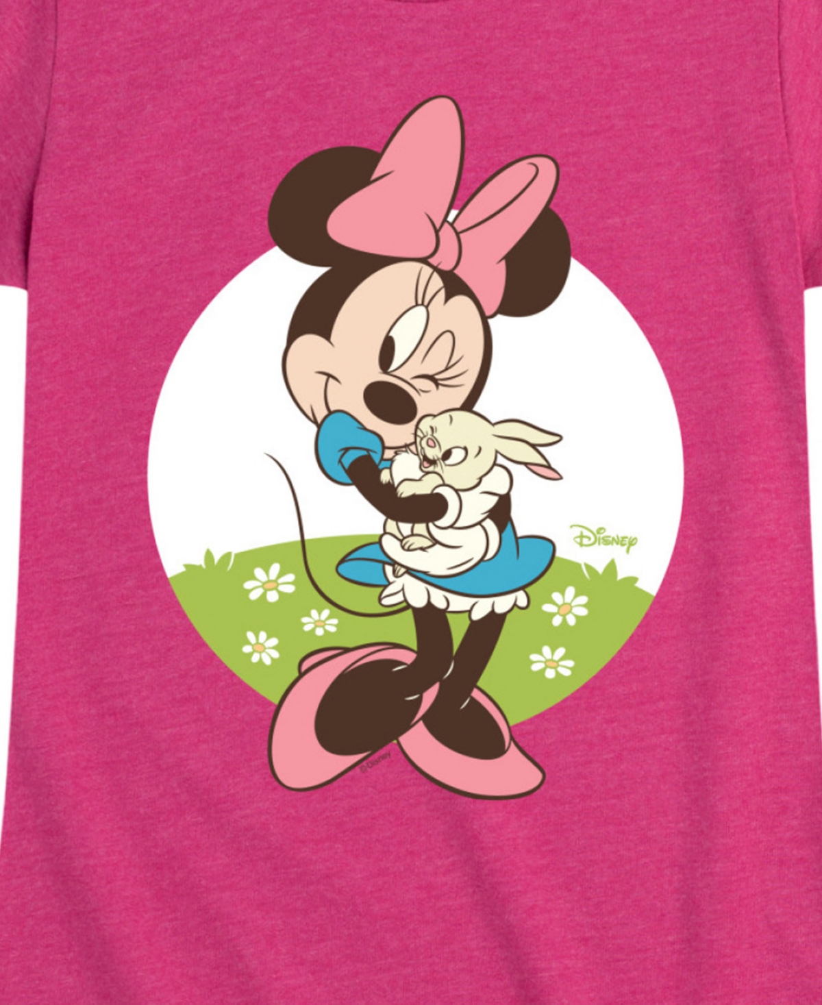 Disney Big Girls Minnie Bunny Easter Graphic Short Sleeve T-shirt In Pink