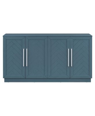 Streamdale  Furniture Antique Sideboard with Adjustable Shelves and Silver Handles