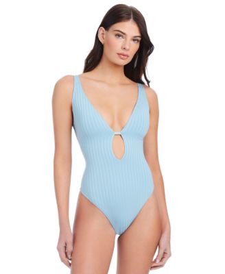 Sanctuary - Women's Refresh Rib Plunging Lace Back Mio One-Piece Swimsuit