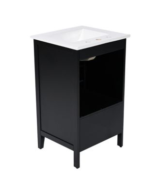  20" Black Vanity with Sink, Cabinet Door & Drawer