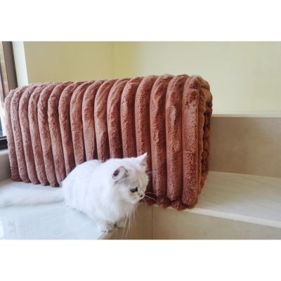 Streamdale Ottoman Storage Bench Pet Supplies Corduroy Bench Cat's nest to hide For the Living Room, Entryway and Bedroom, Brown