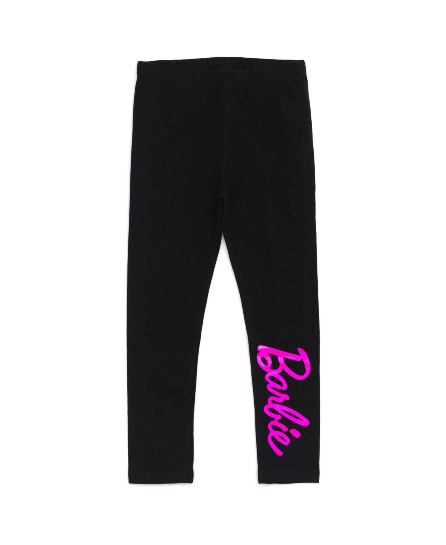 Брюки Barbie Metallic Print Peplum T-Shirt and Pants для девочек-малышей, цвет: Чёрный / Розовый — фото 5