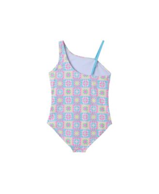 Toddler/Child Girls Crochet Rib One Pc Halter Swimsuit