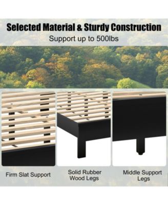 Full Size Platform Slat Bed Frame with High Headboard