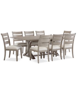 Sadie 9-Pc. Rectangular Dining Set (Table & 8 Ladder Back Chairs), Created for Macy's
