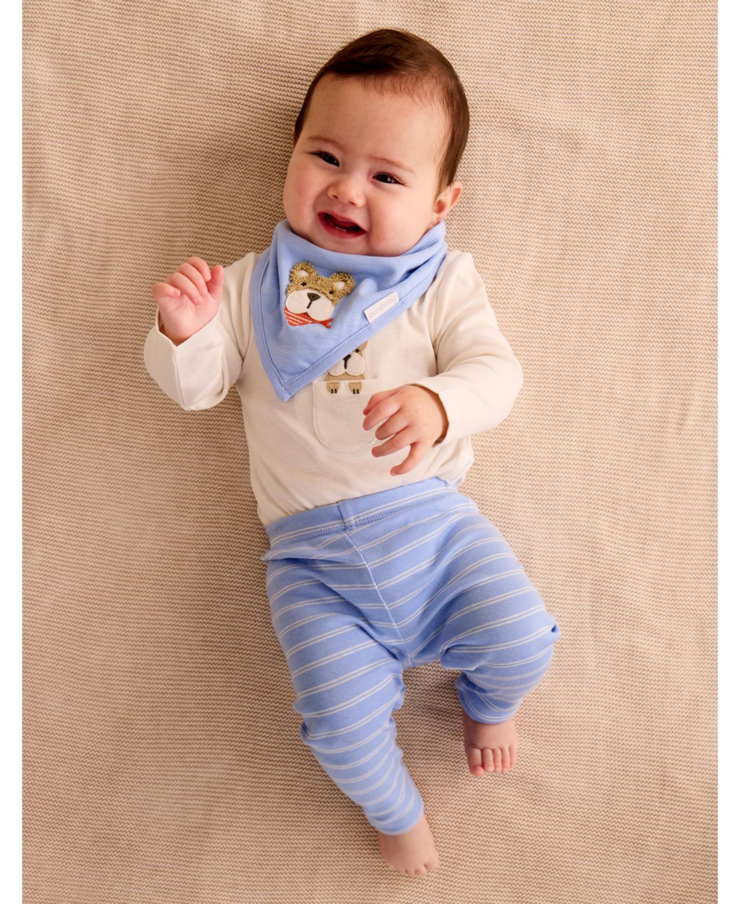 Baby Boys Bodysuit, Leggings and Bib 3 Piece Gift Set