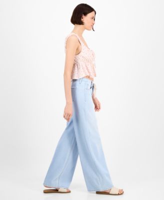 Juniors' Drawstring-Waist Wide-Leg Jeans