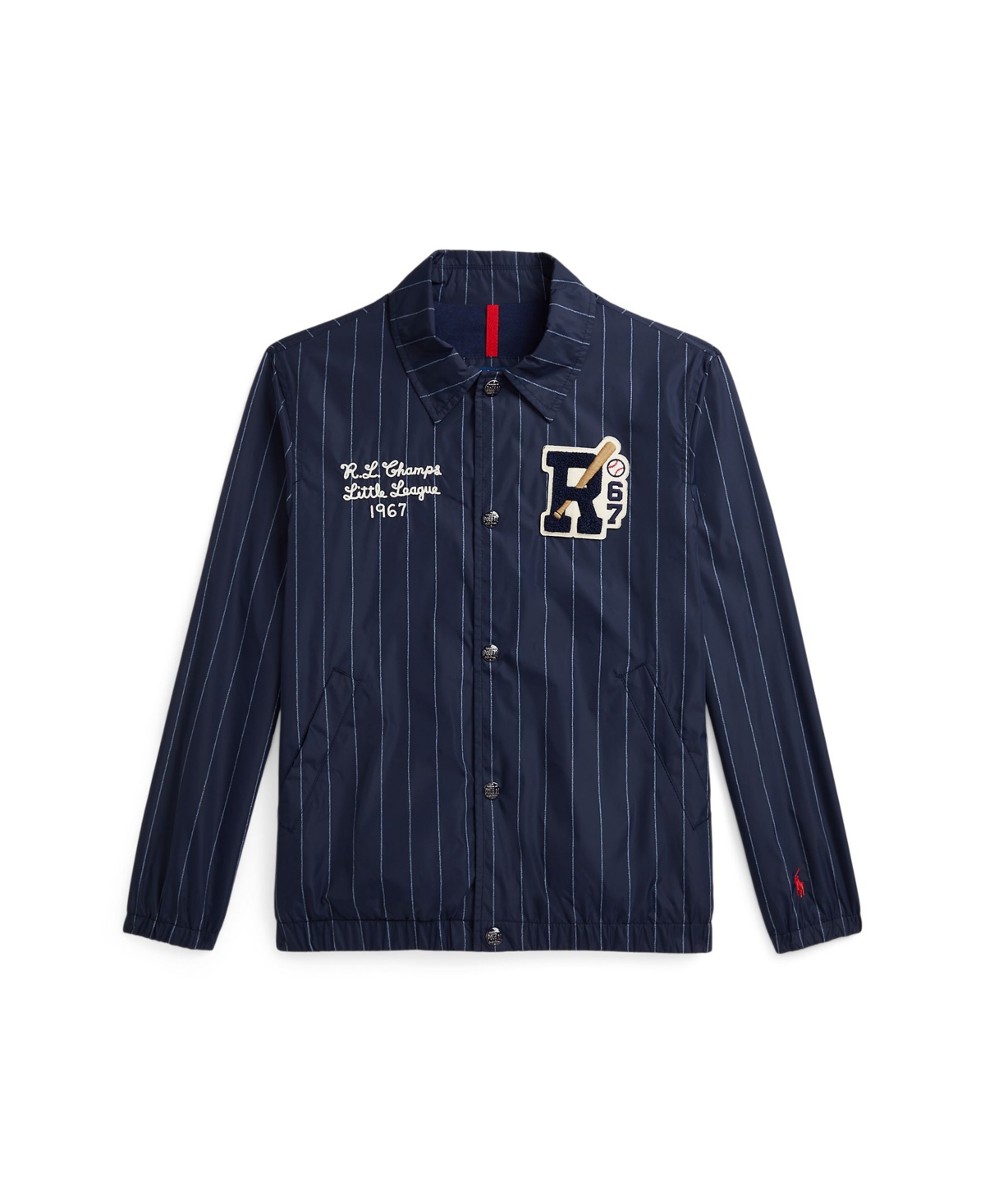 Polo Ralph Lauren Toddler And Little Boys Striped Letterman Coach's Jacket In Cdw Pinstripe