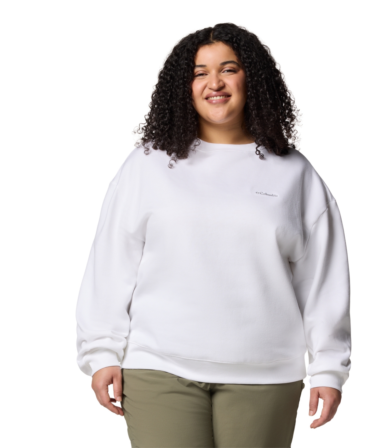 Plus Size Aldermore Crewneck Sweatshirt - White