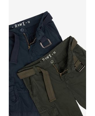 Big Boys 2 Pack Combo Belted Twill Cargo Shorts 8-18