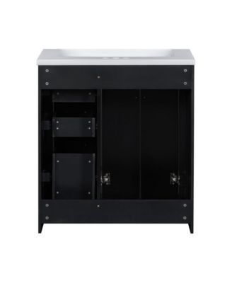 Streamdale 30" Solid Wood Bathroom Vanity Set with Resin Sink and Soft Close Storage