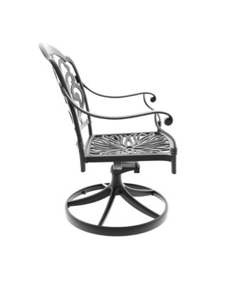 Streamdale Cast Aluminum Patio Swivel Chair 2PCS With Black Frame and Cushions In Random Colors