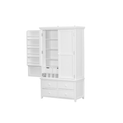 Streamdale Freestanding Kitchen Pantry with 8 Doors, 3 Adjustable Shelves, 7 Drawers, 8 Wine Racks