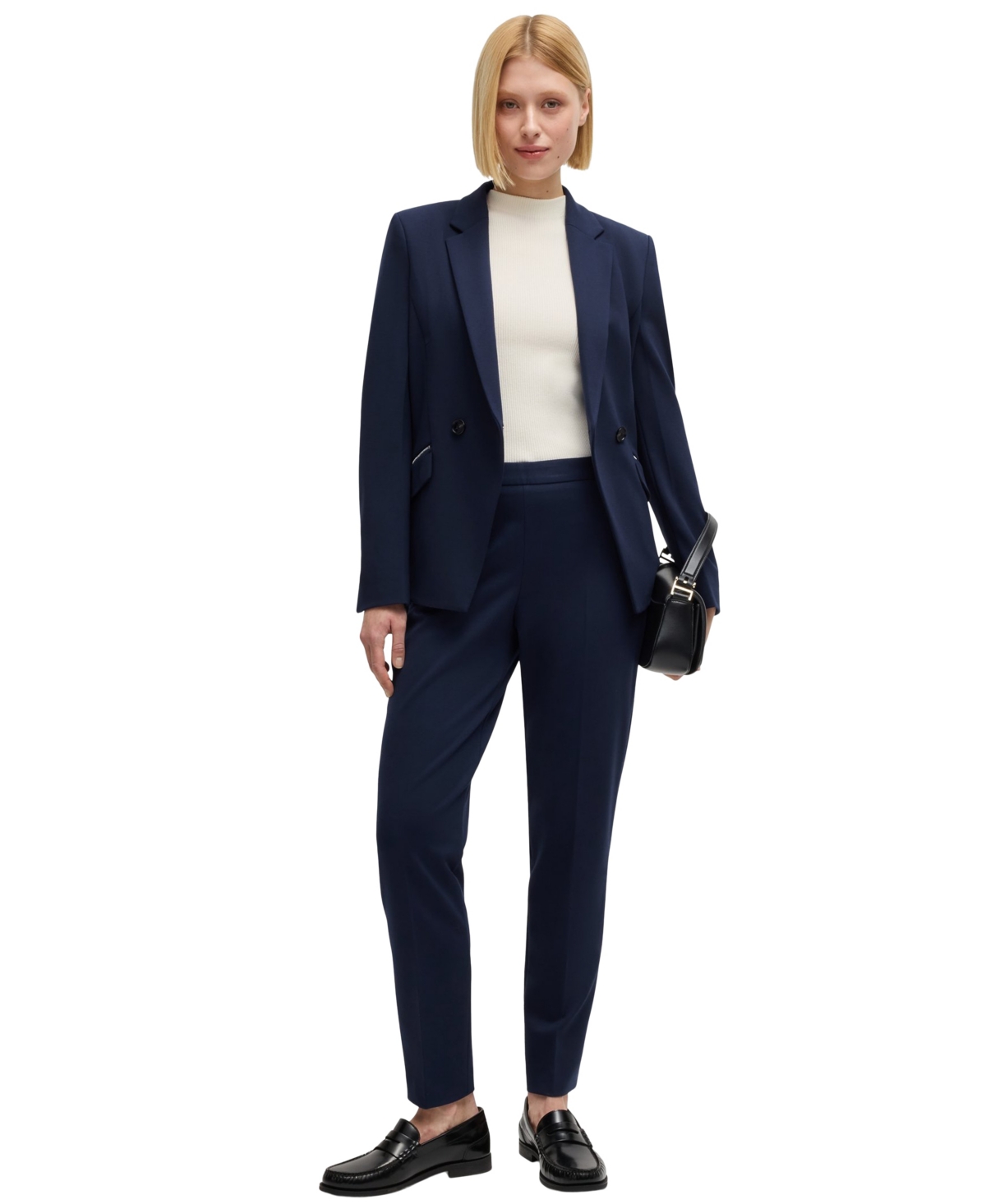 Hugo Boss Boss By  Women's Front Crease Regular Fit Trouser Pants In Dark Blue