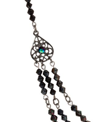 Lantern Bead Triple Drop Necklace