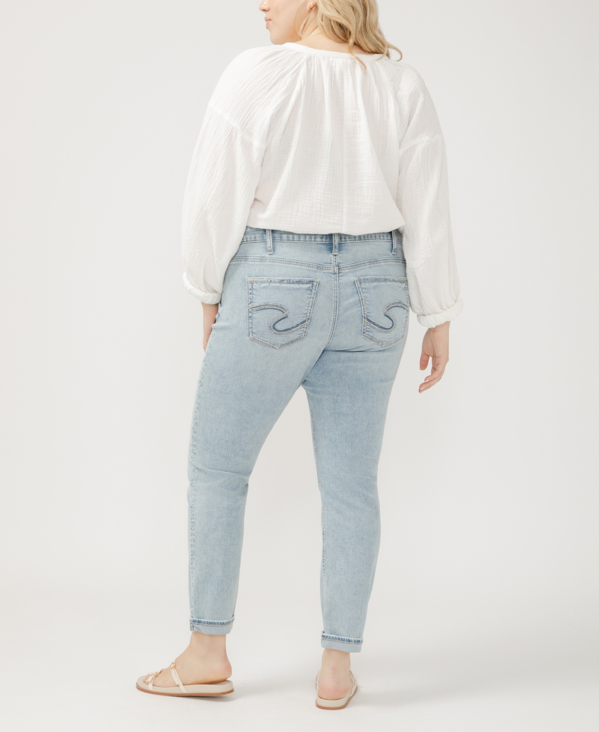 Silver Jeans Co. Plus Size Girlfriend Mid Rise Skinny Leg Jeans In Indigo