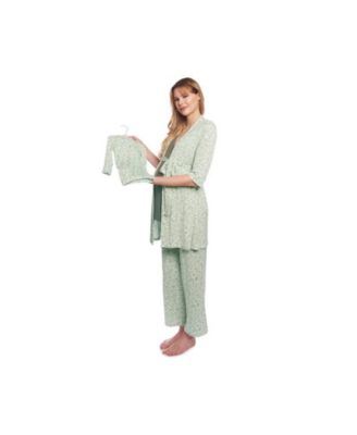 Maternity Analise During & After 5-Piece Maternity/Nursing Sleep Set