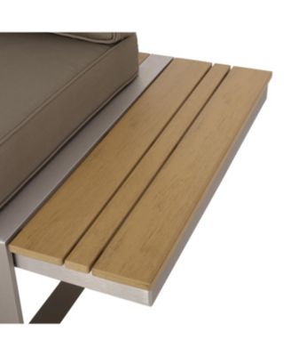 Streamdale Rust-Resistant Sectional Sofa with Faux Wood Accents and Water-Resistant Cushions