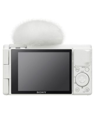 ZV-1 Compact 4K HD Camera, White - With Sony ACCVC1 Vlogger Accessory Kit with Wireless Bluetooth Grip / Tripod (GP-VPT2 BT) and 64GB UHS-II SD