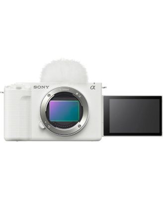 ZV-E1 Full Frame Mirrorless Vlog Camera, White - Bundle with Backpack, 128GB SD Card, Extra Battery, Dual Charger, Cleaning Kit