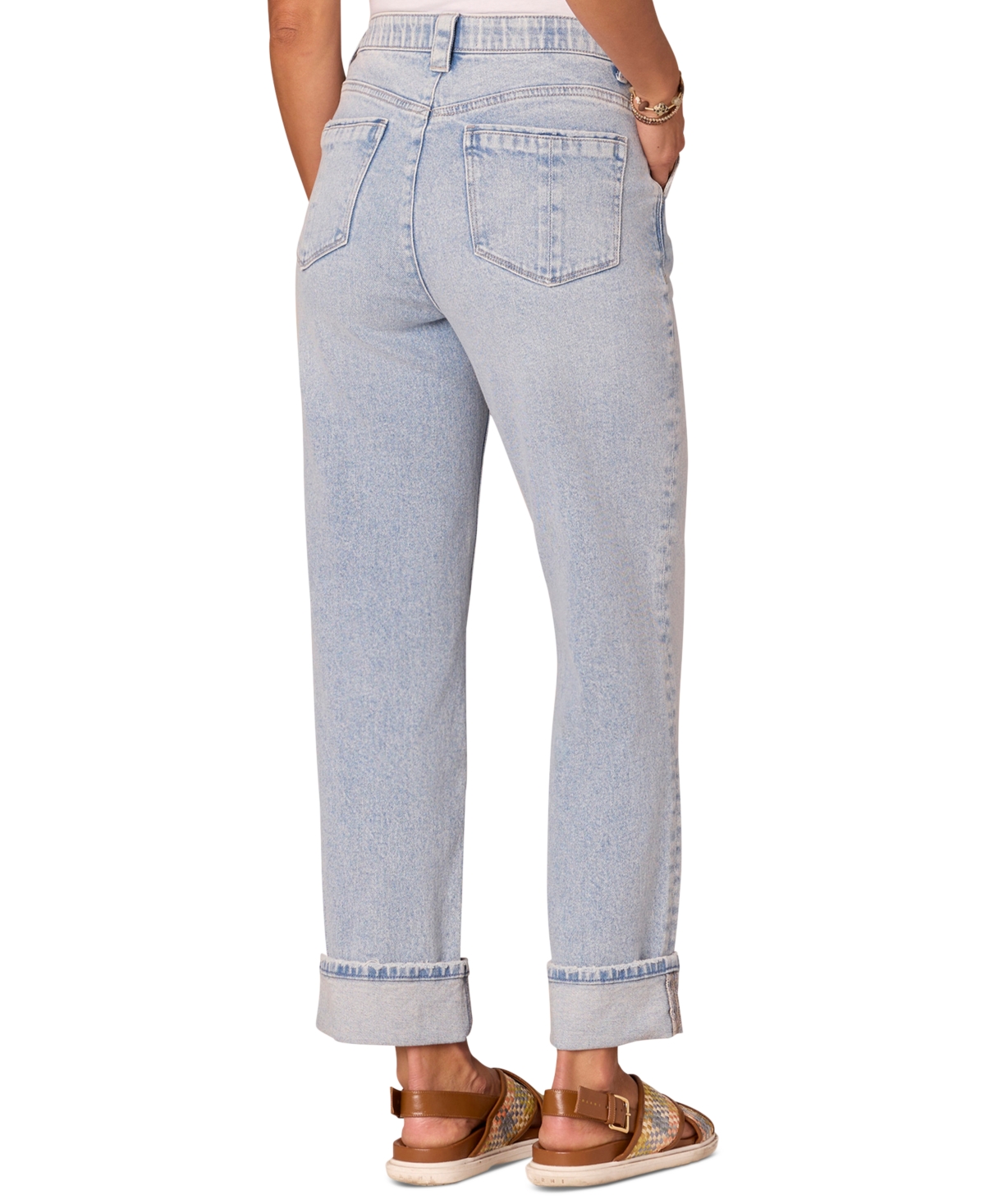 DEMOCRACY WOMEN'S "AB" SOLUTION HIGH-RISE ROLLED-CUFF BOYFRIEND JEANS 
