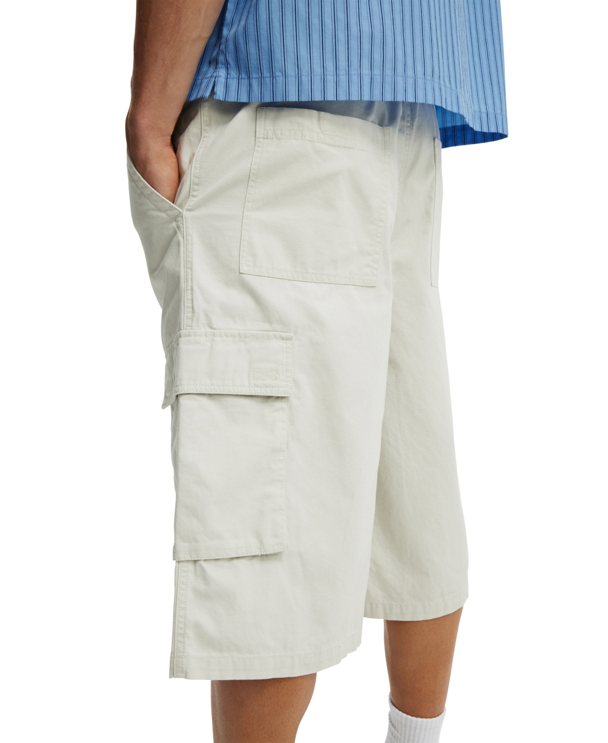 Shop Cotton On Men's Super Baggy Cargo Shorts In Stone
