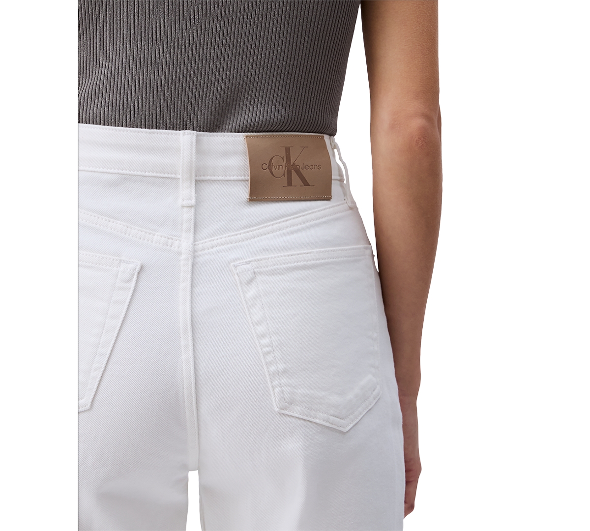 CALVIN KLEIN JEANS EST.1978 WOMEN'S HIGH-RISE STRAIGHT-LEG STRETCH DENIM JEANS 