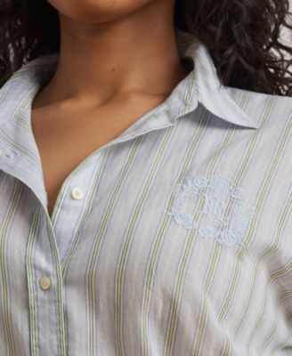ラルフ・ローレン Lauren Ralph Lauren Oversize Striped Cotton Voile Shirt レディース シャツ Lauren Ralph Lauren Women's Oversize Striped Cotton Voile