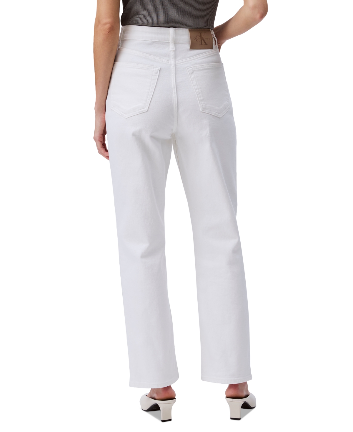 CALVIN KLEIN JEANS EST.1978 WOMEN'S HIGH-RISE STRAIGHT-LEG STRETCH DENIM JEANS 