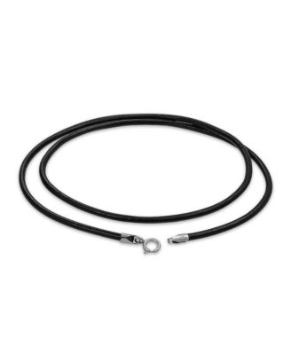  Black Leather Cord Necklace Sterling Silver Clasp 16, 20 and 24 Inch
