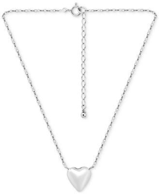 Heart Pendant Necklace, 16" + 2" extender in Sterling Silver or 18k Gold Over Sterling Silver